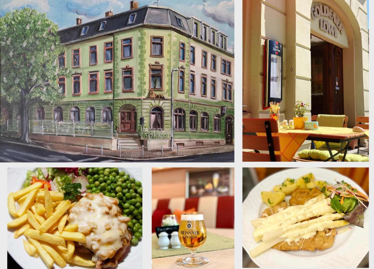 Traditionsgasthaus Goldener Loewe Riesa Restaurant & Pension Exterior foto